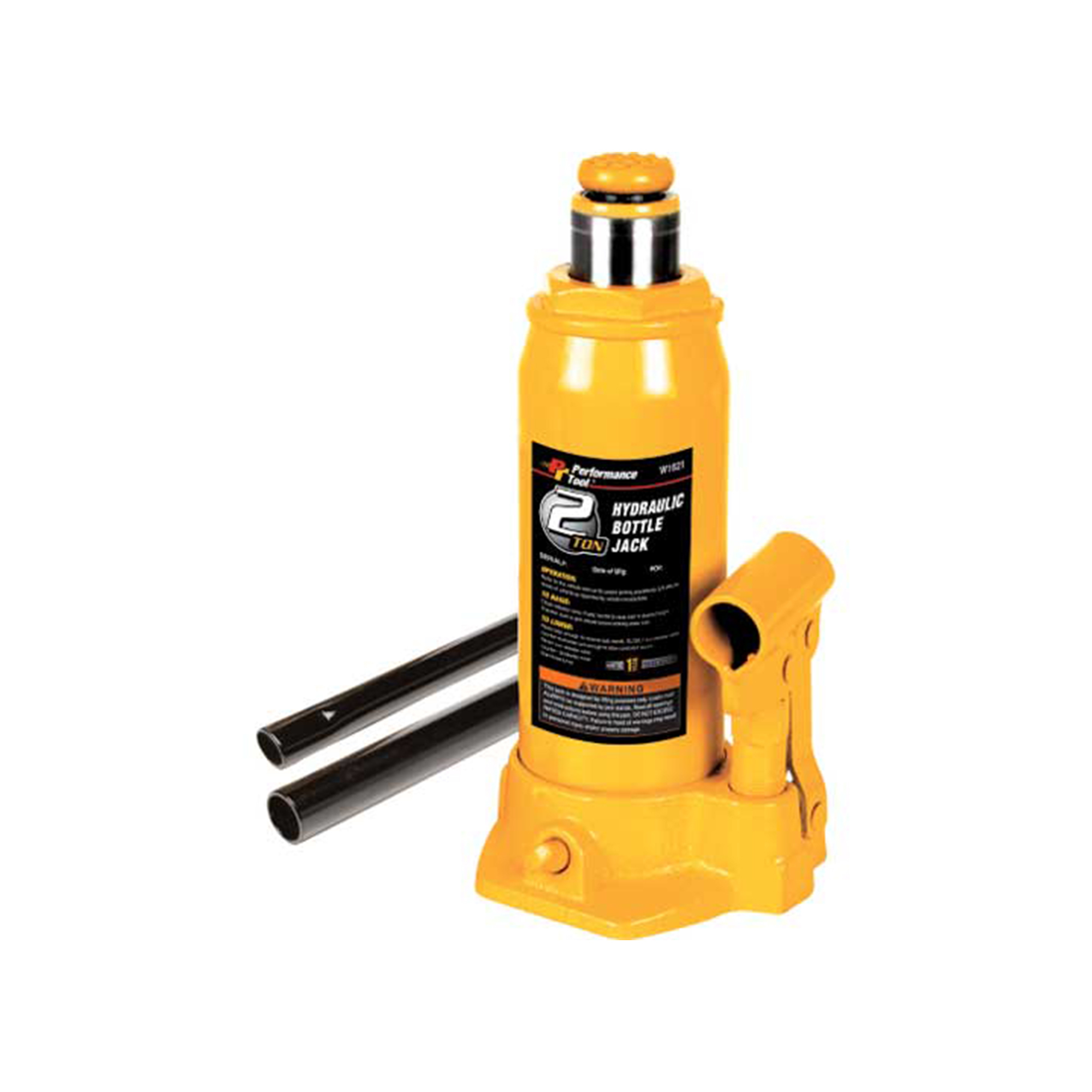 Performance Tool Hydraulic Bottle Jack — 2 Ton Capacity, Steel, 7-1/8in. to 13-1/2in. Lift Height, Model# PRTW1621